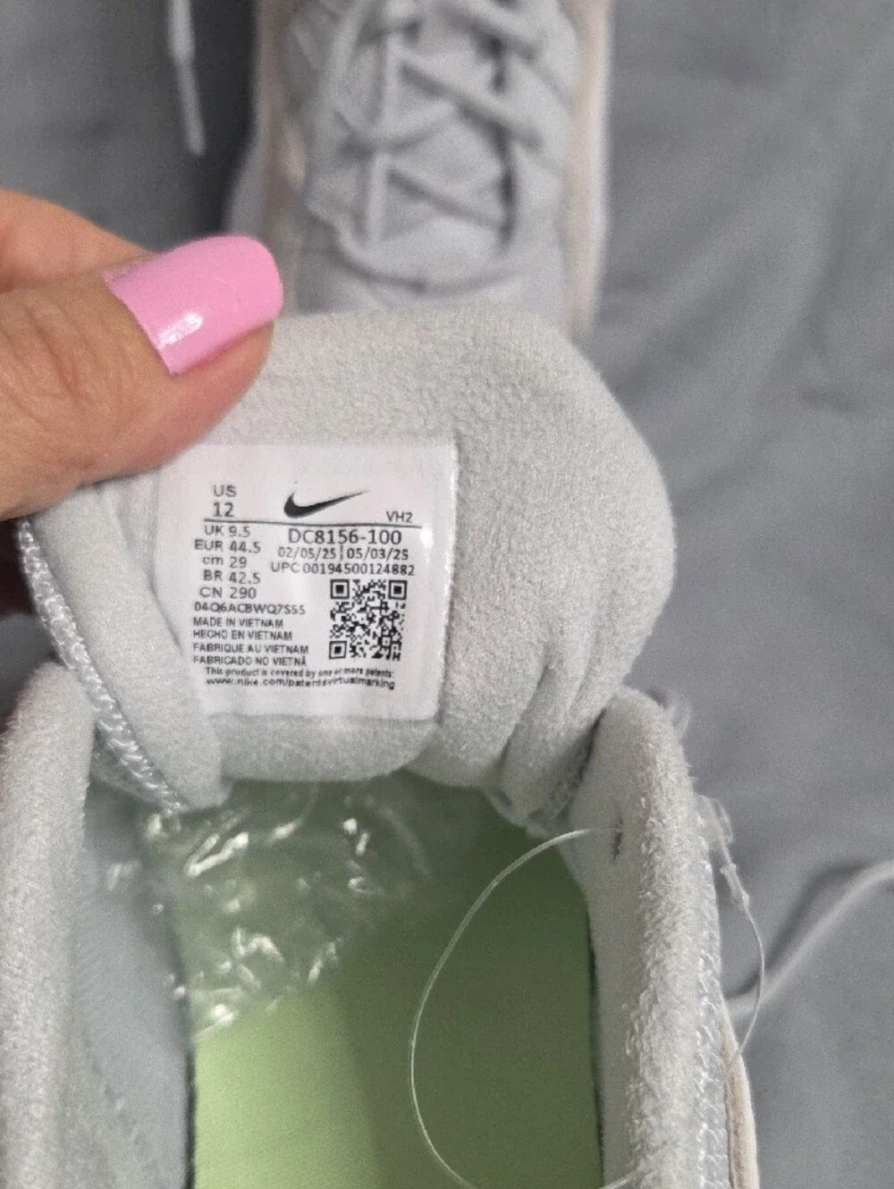 Nike Women’s White Sneakers with Iridescent Toe and Gold Swoosh